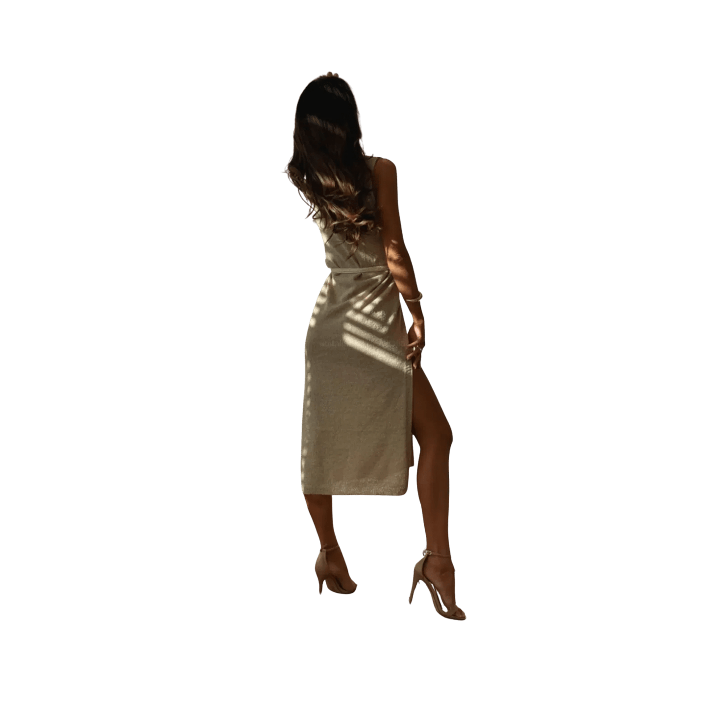 Boho - Chic Slit Midi Sweater Dress - minbolu