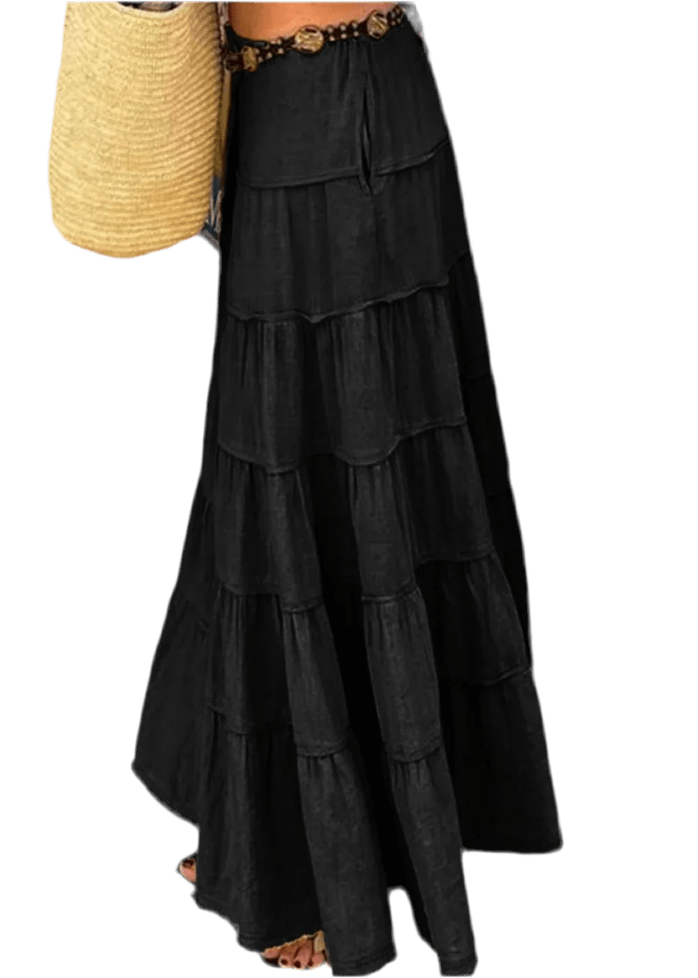 Boho Chic Tiered Maxi Skirt - Versatile & Stylish - minbolu