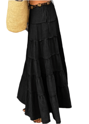 Boho Chic Tiered Maxi Skirt - Versatile & Stylish - minbolu -