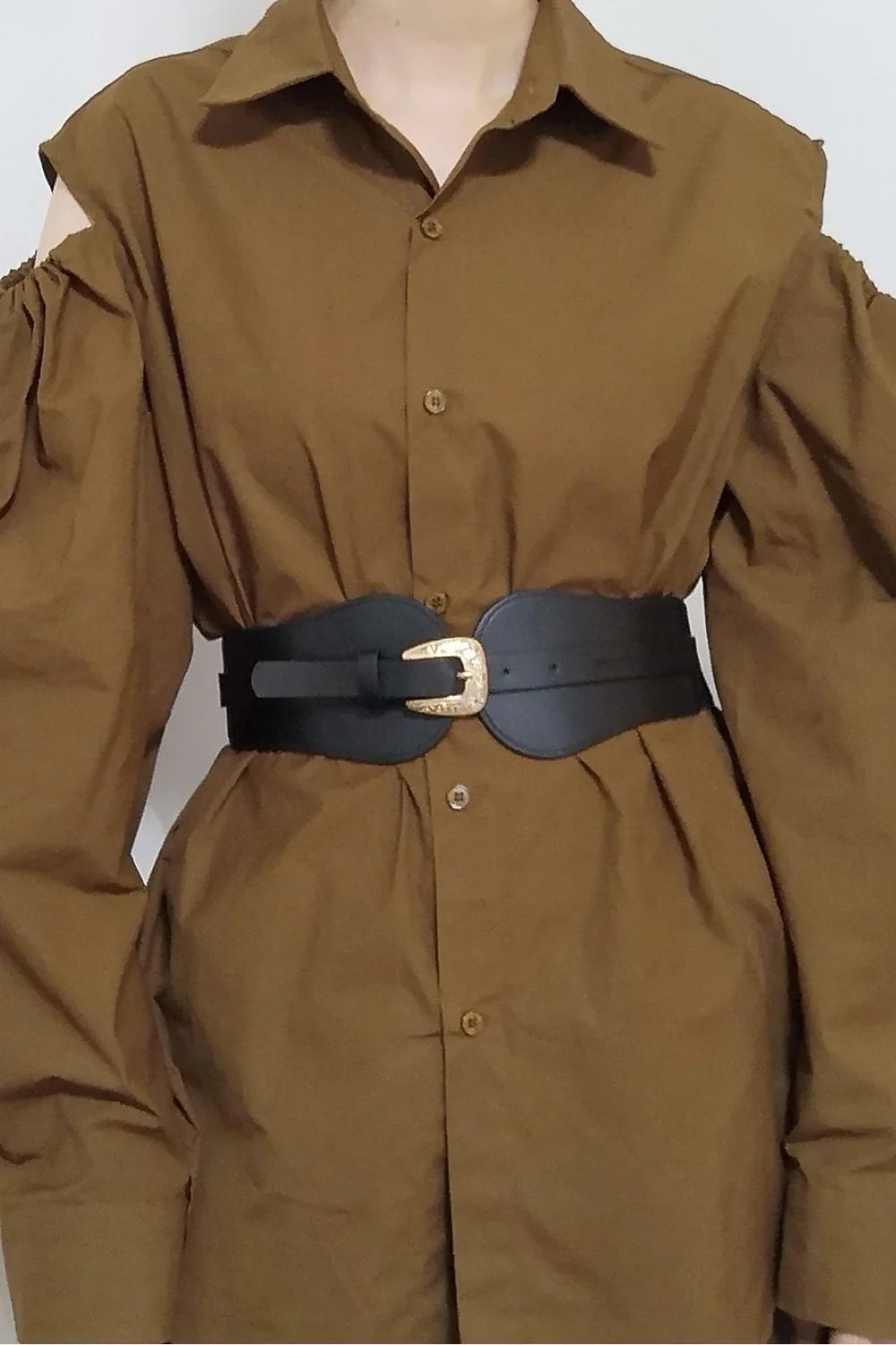 Wide Elastic Belt Alloy Buckle - minbolu -