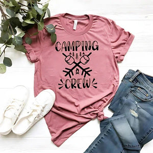 Camping Crew Marshmallow Tee - minbolu -