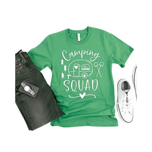 Camping Squad Blue Tee | Outdoor Fun Shirt - minbolu -