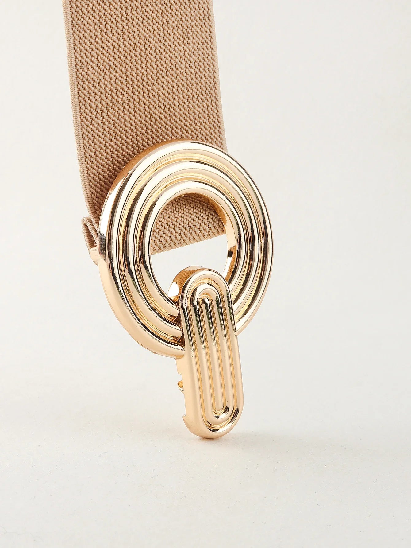 Geometric Buckle Wide Belt - Trendy Elastic Accessory - minbolu -