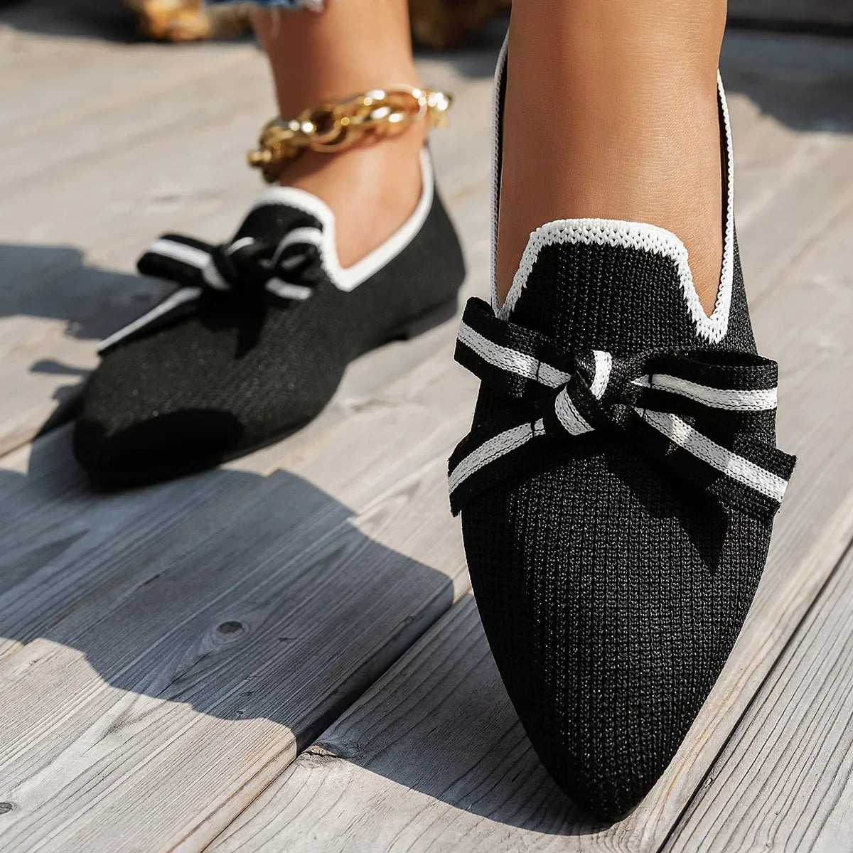 Boho Point Toe Flats - Women's Slip-On Comfort Shoes - minbolu -