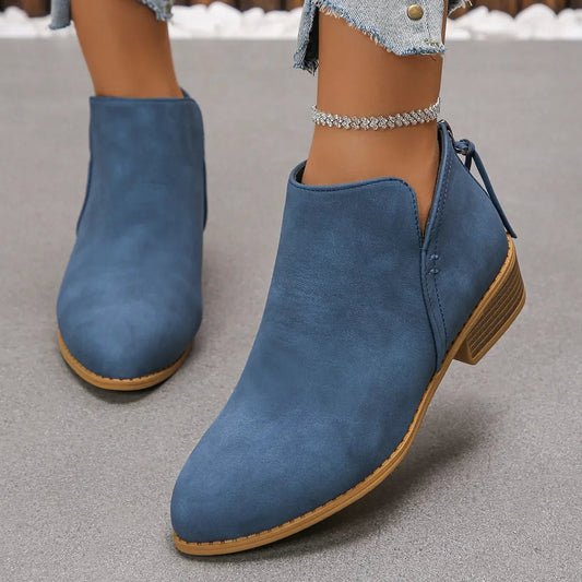 Classic Block Heel Ankle Boots - Versatile Comfort & Style - minbolu -
