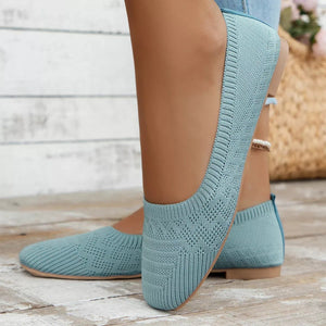 Comfortable Slip-On Flats - Square Toe Design - minbolu -