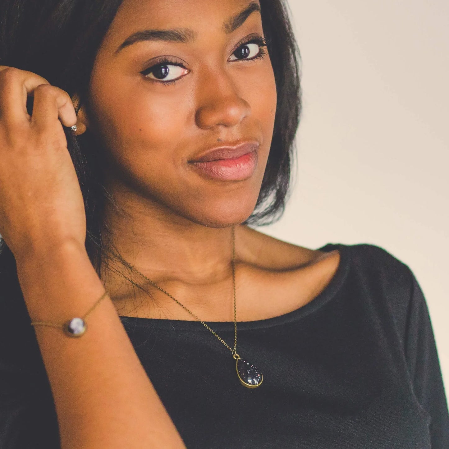 JWST Deep Field Drops in Cosmic Ocean Teardrop Necklace - minbolu -