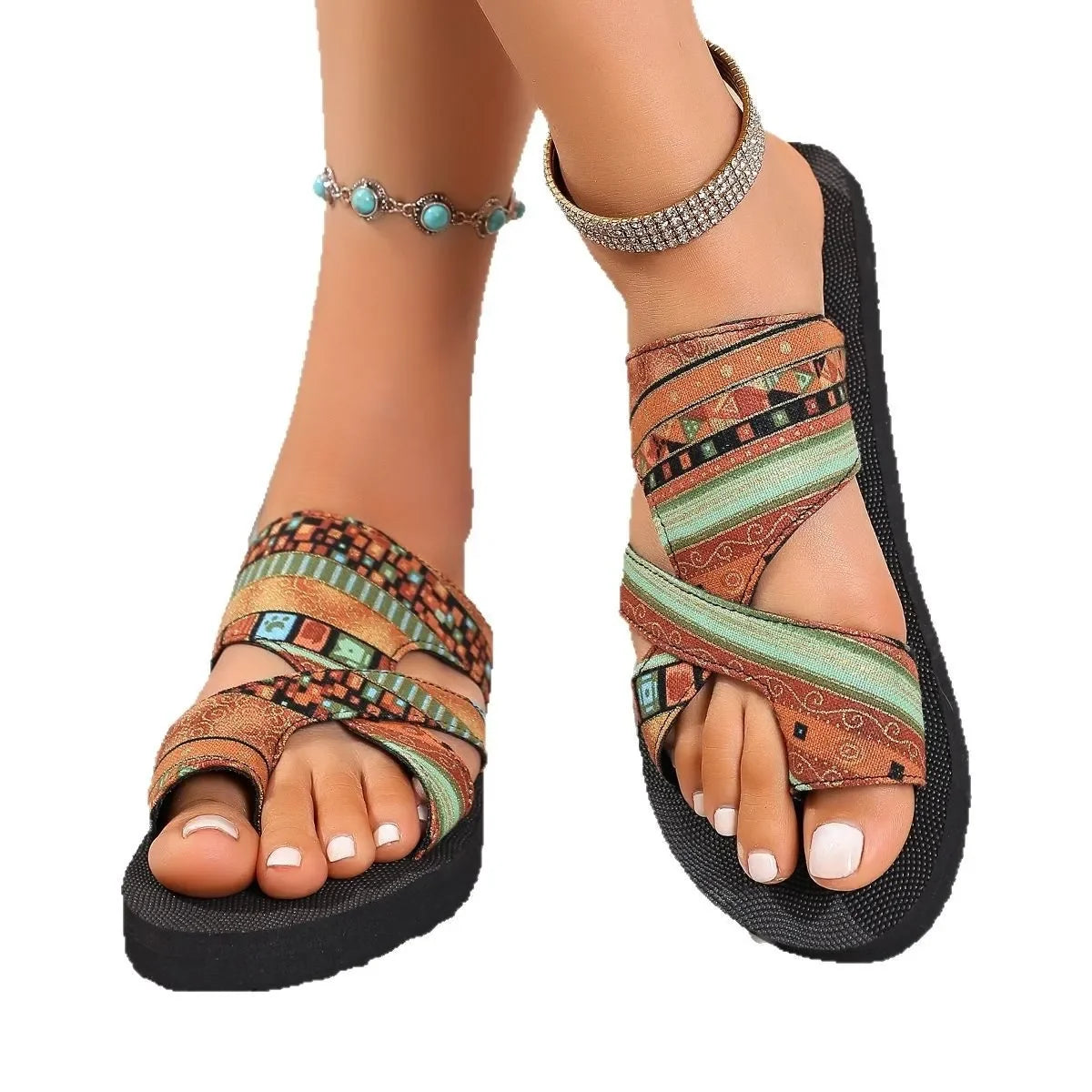 Toe Loop Platform Sandals - minbolu -