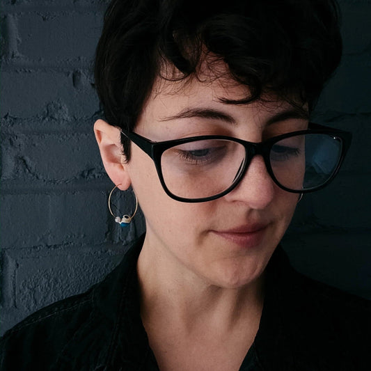 Earth and Moon Jasper Bead Hoop Earrings - minbolu -