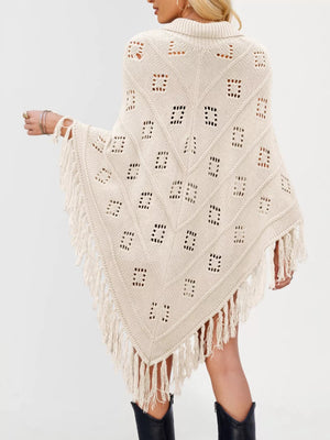 Fringe Openwork Knit Cover Up - minbolu -
