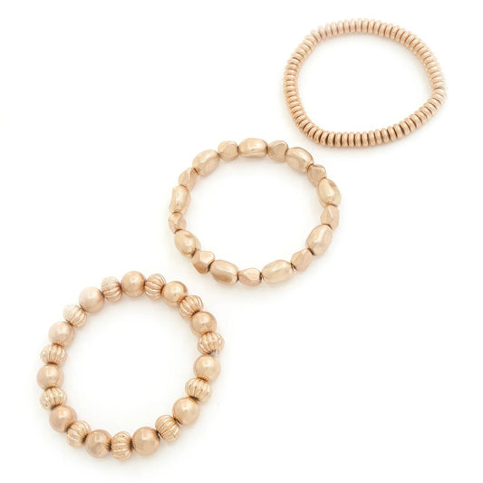 Gold Beaded Bracelet Set | Chic & Timeless - minbolu -