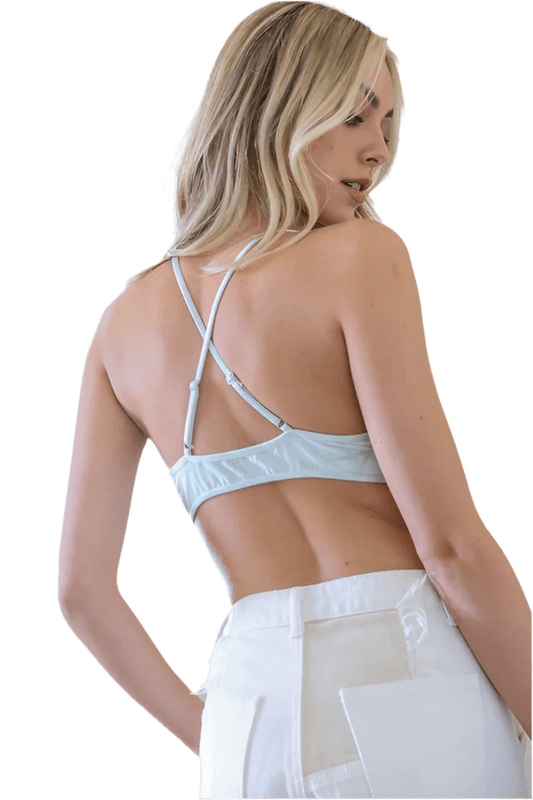 Green Tie-Dye Triangle Bralette - minbolu -