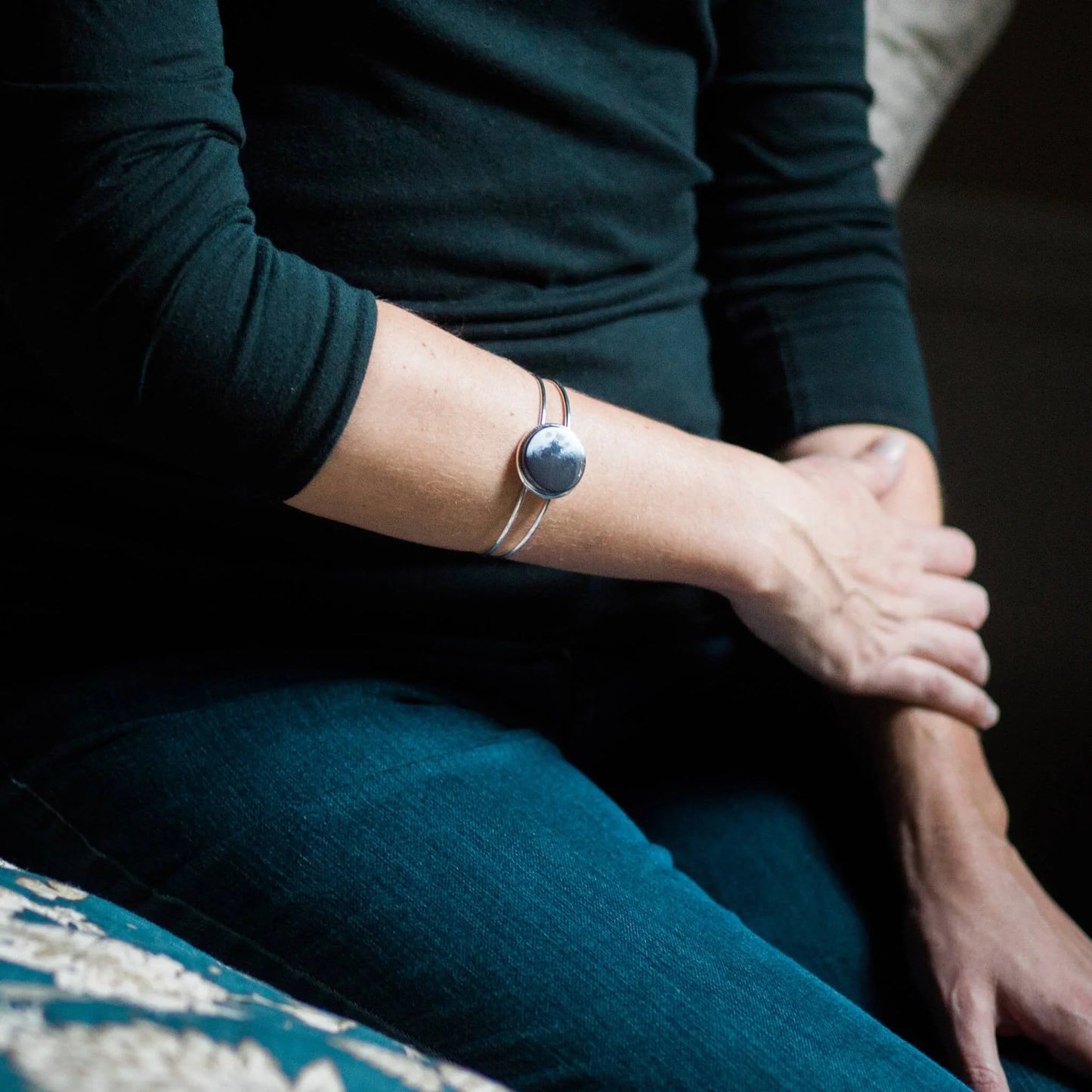 Interchangeable Moon Phase Cuff Bracelet - minbolu -