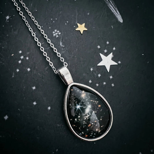 JWST Deep Field Drops in Cosmic Ocean Teardrop Necklace - minbolu -