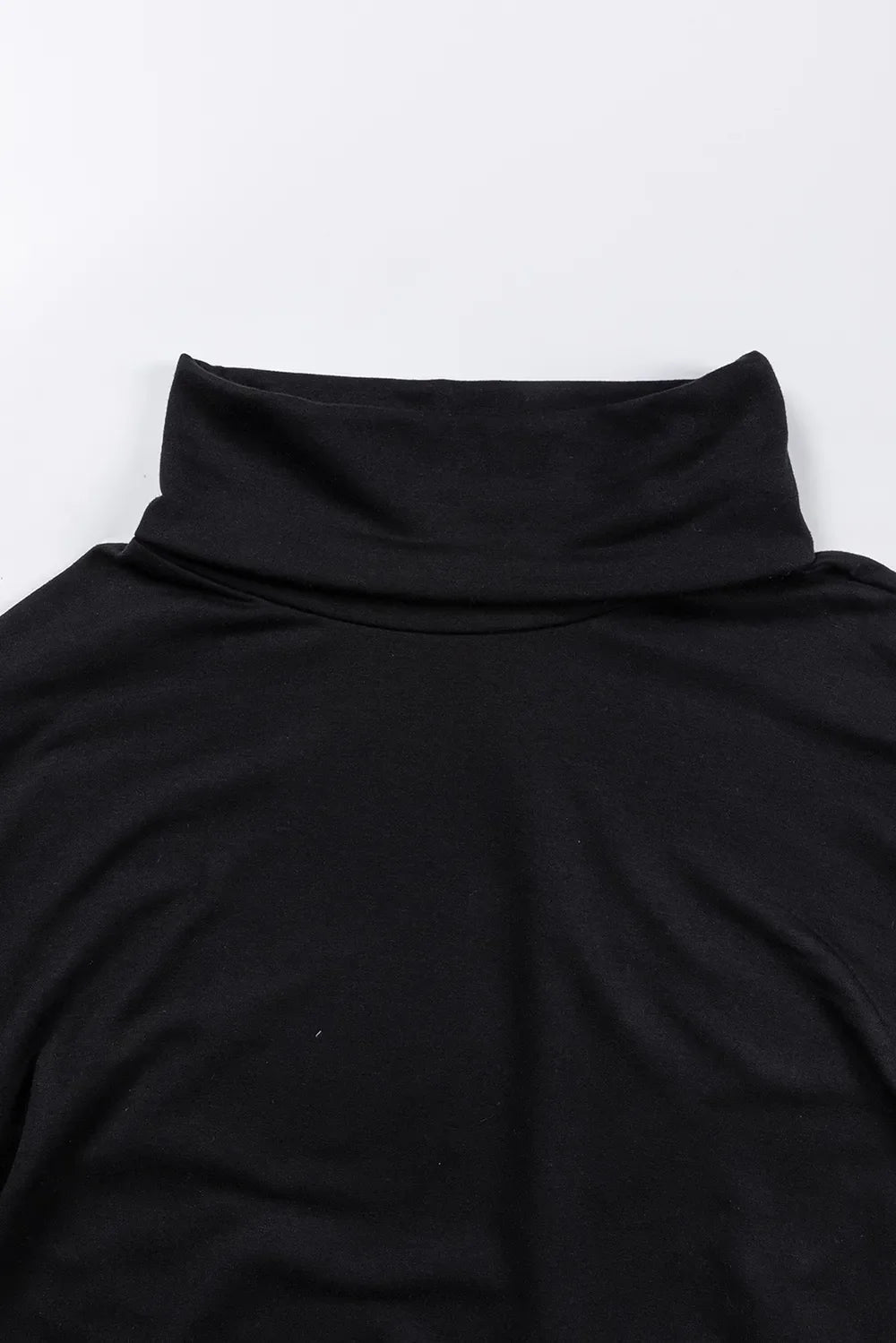 Long Sleeve Blouse - Side Slit High - Low Cowl Neck Style - minbolu