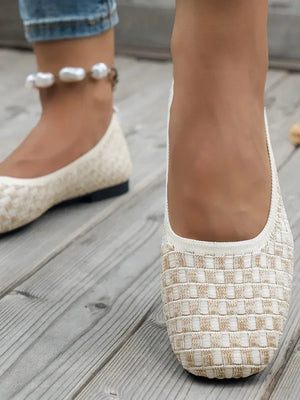 Mesh Round Toe Flat Slip-Ons - minbolu -