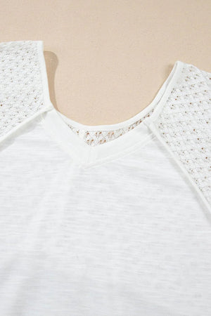 Openwork High-Low Oversized Top - minbolu -