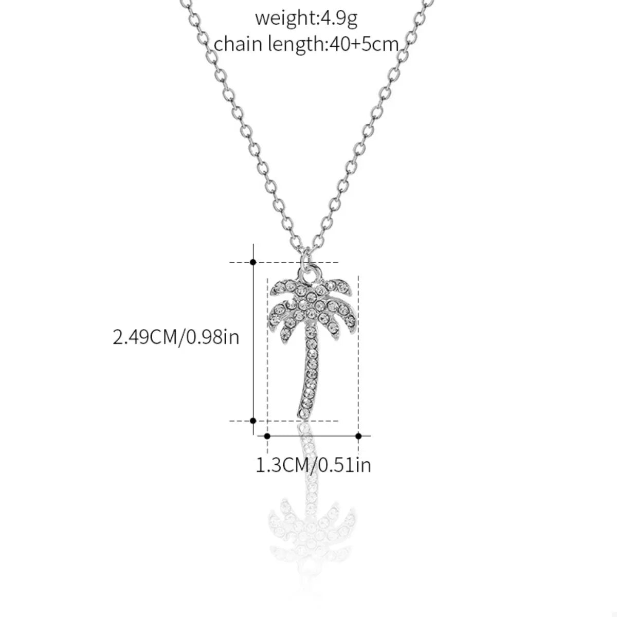 Palm Tree Pendant Necklace - Gold & Silver Plated Women's Jewelry - minbolu -