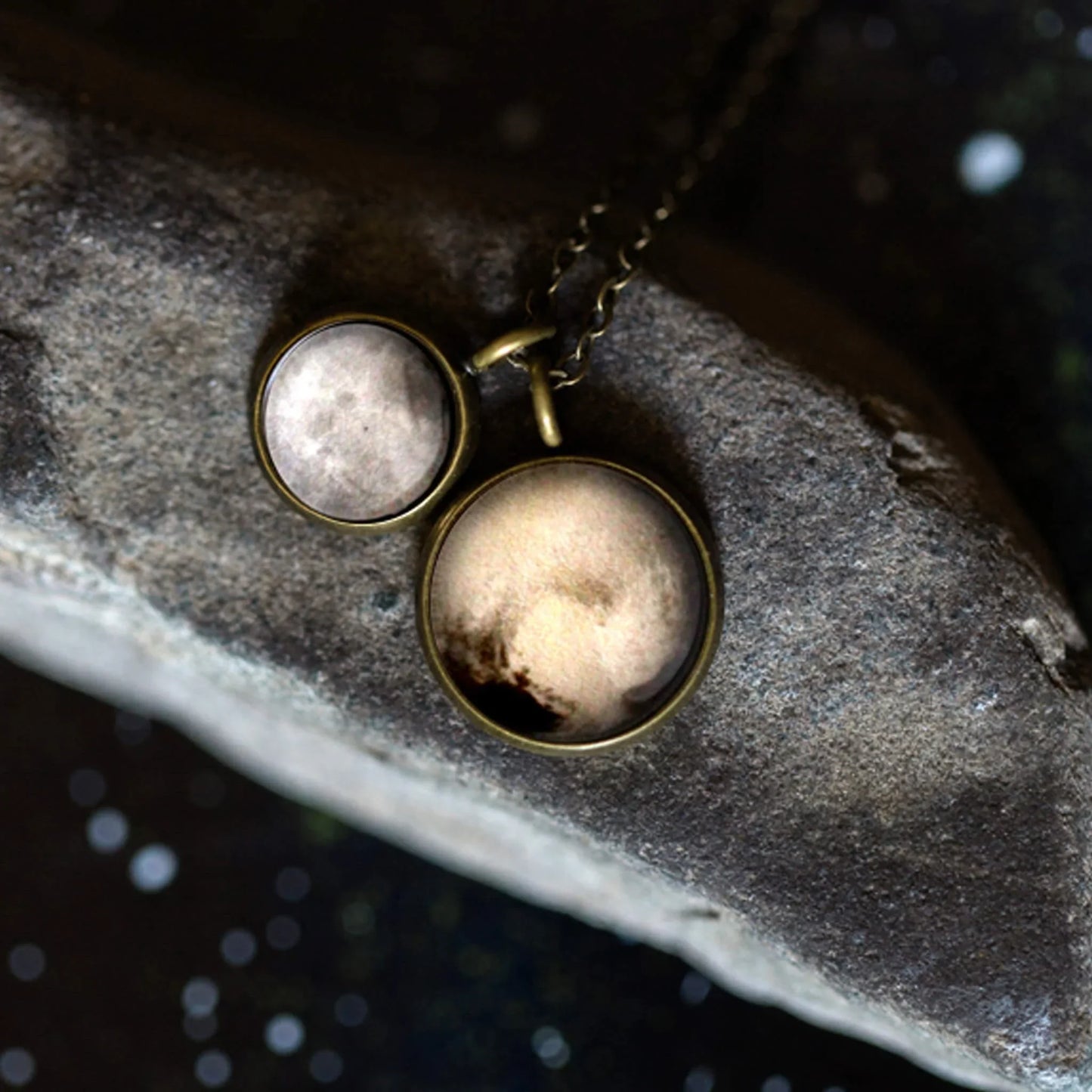 Pluto and Charon Layered Space Necklace - minbolu -