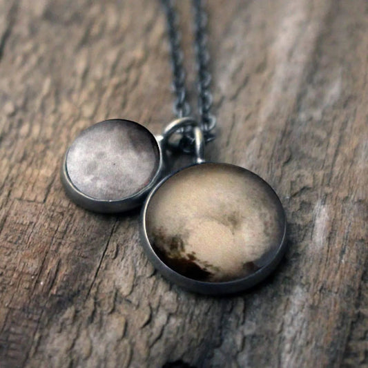 Pluto and Charon Layered Space Necklace - minbolu -