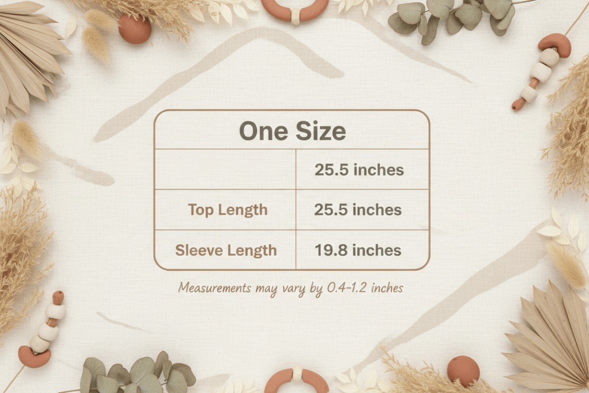 POL Cardigan Size Chart