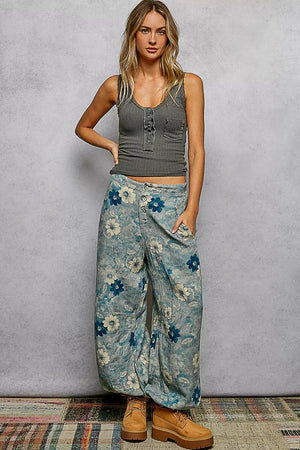 POL Lace Trim Tank with Front Button Closure - minbolu -