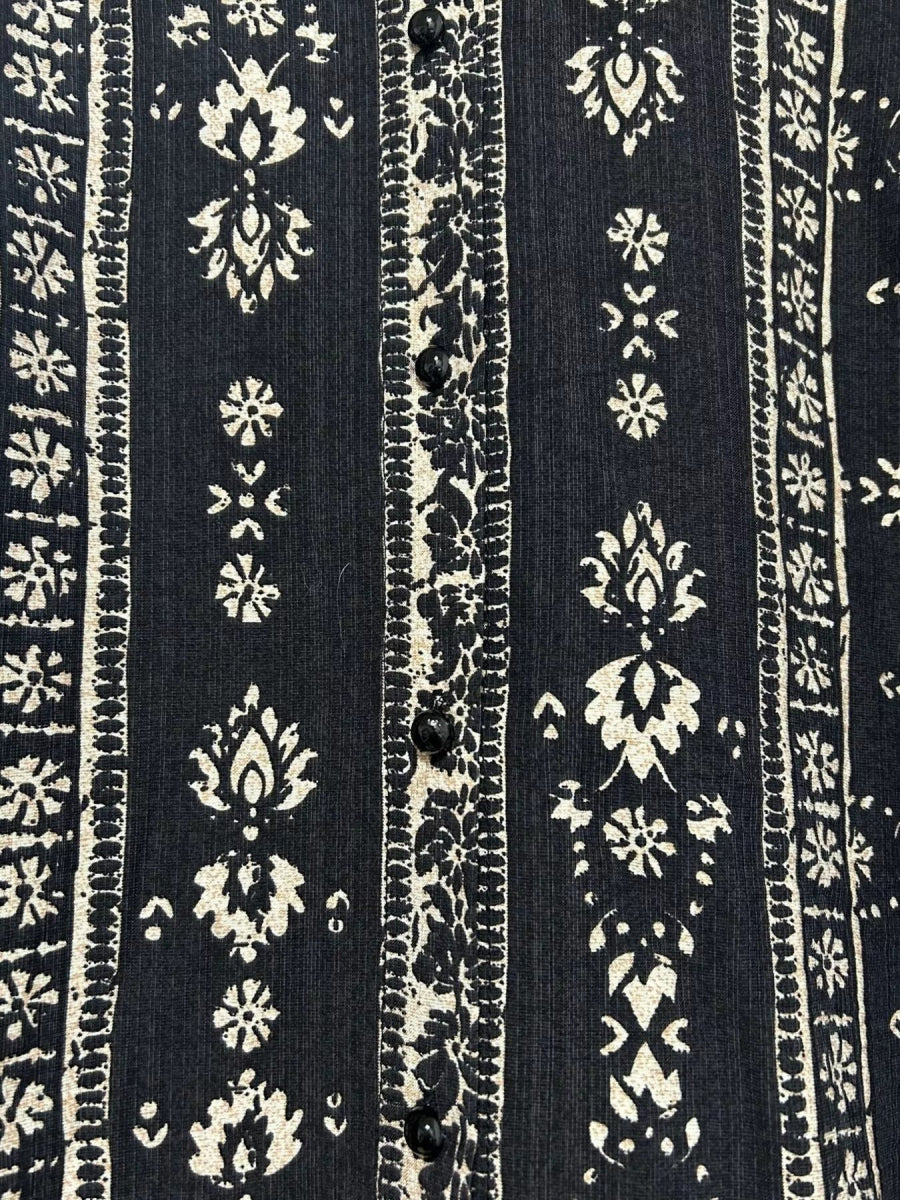 Printed Long Sleeve Blouse - minbolu -