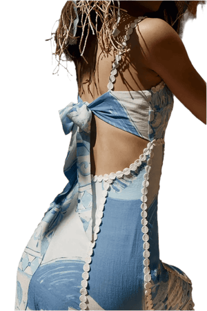 Printed Square Neck Maxi Dress - Alluring Design - minbolu -