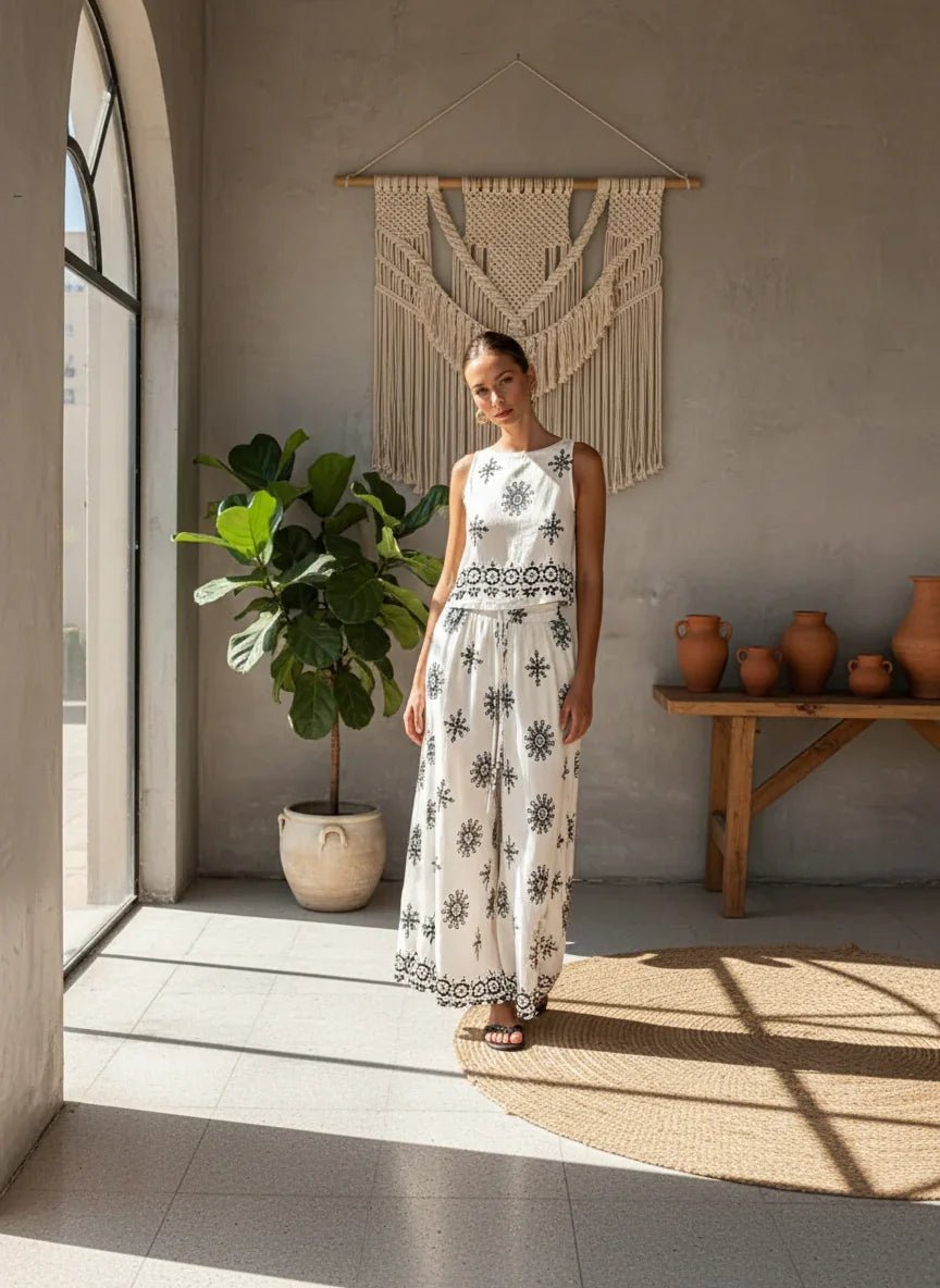 Printed Tank and Pants Set Lifestyle