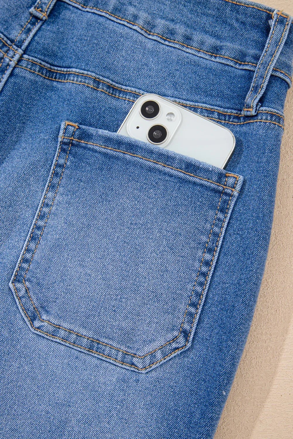 Sky Blue Cropped High Rise Wide Leg Jeans - Vintage Denim - minbolu