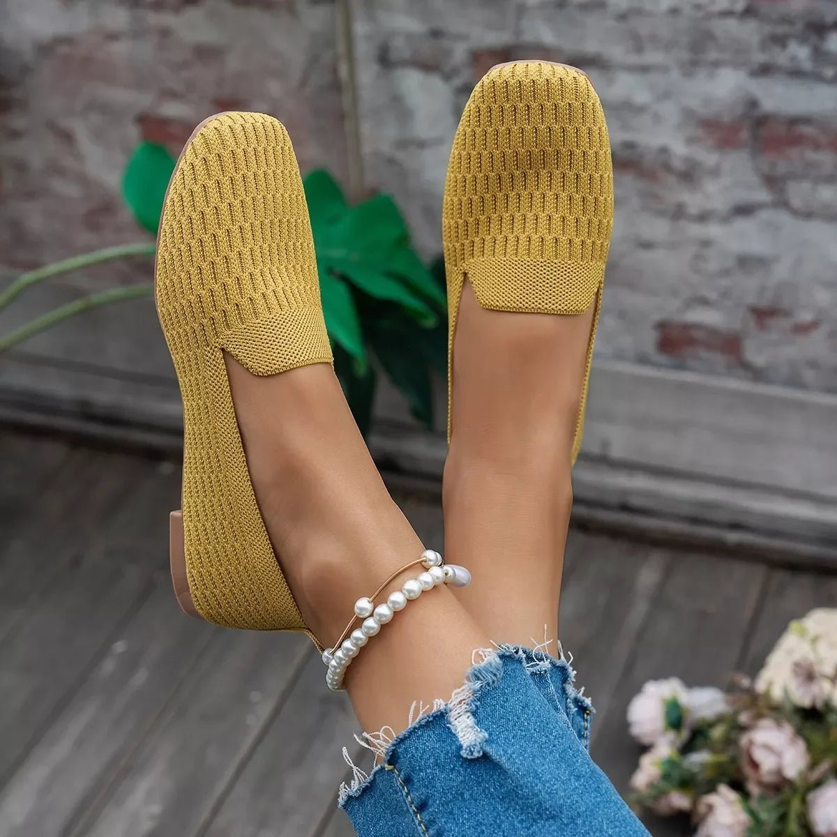 Square Toe Slip - Ons - minbolu