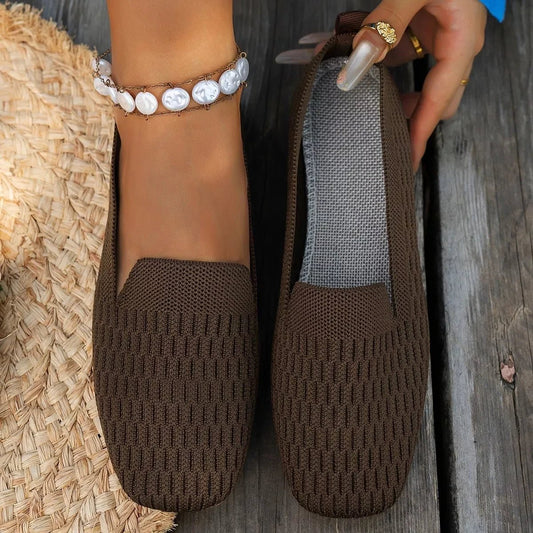 Square Toe Slip-Ons - minbolu -
