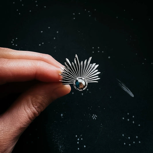 Sun Goddess Ring with Copper Oyster Turquoise - minbolu -