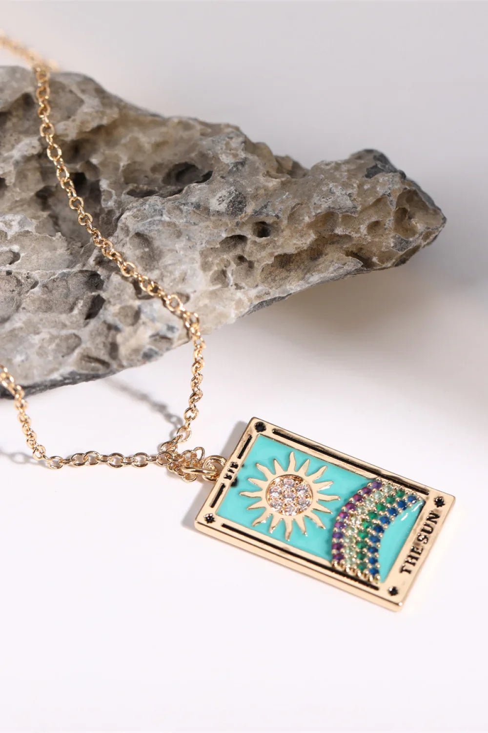 Tarot Card Pendant Stainless Steel Necklace - minbolu
