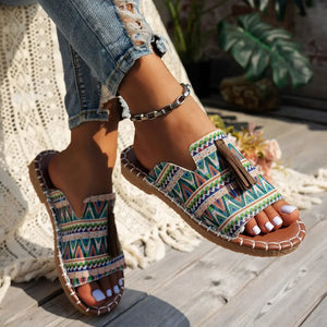 Tassel Open Toe Sandals - minbolu -
