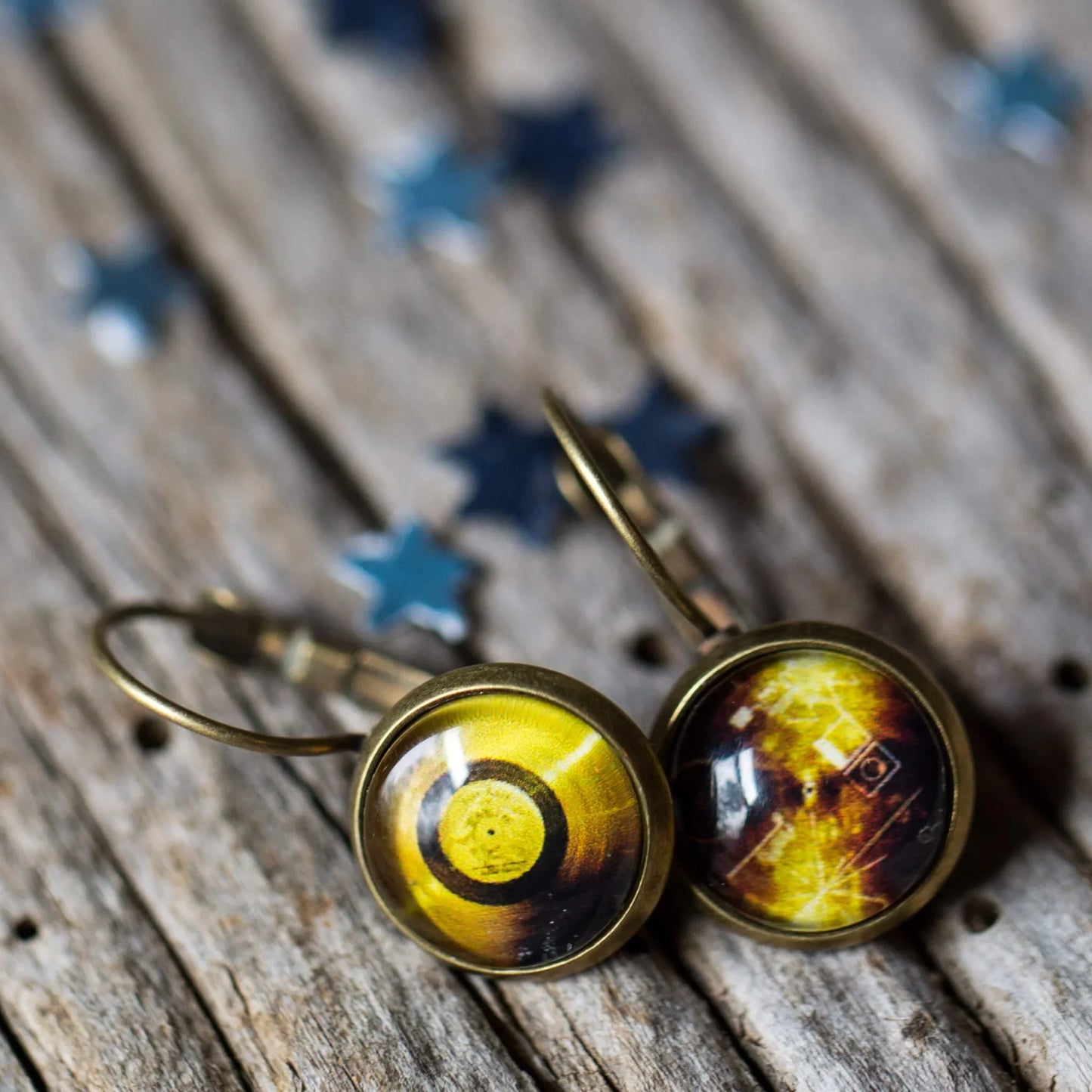 Voyager Golden Record Earrings - minbolu -