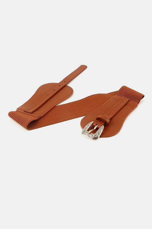 Wide Elastic Belt Alloy Buckle - minbolu -