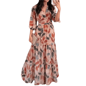 Women's Boho Dinner Dress - minbolu -