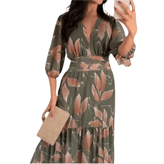 Women's Boho Dinner Dress - minbolu -