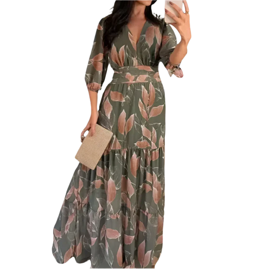 Women's Boho Dinner Dress - minbolu -