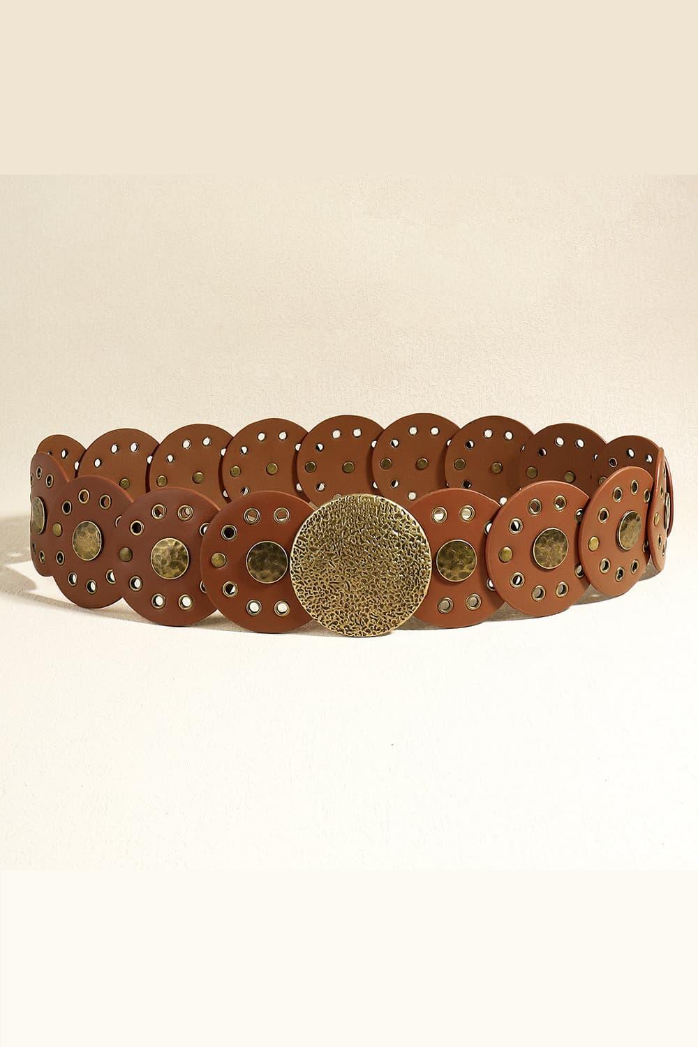 Round Shape PU Leather Belt - minbolu -