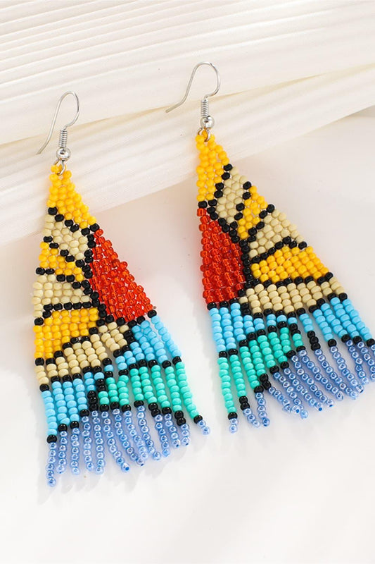 Stylish Beaded Dangle Earrings - minbolu -