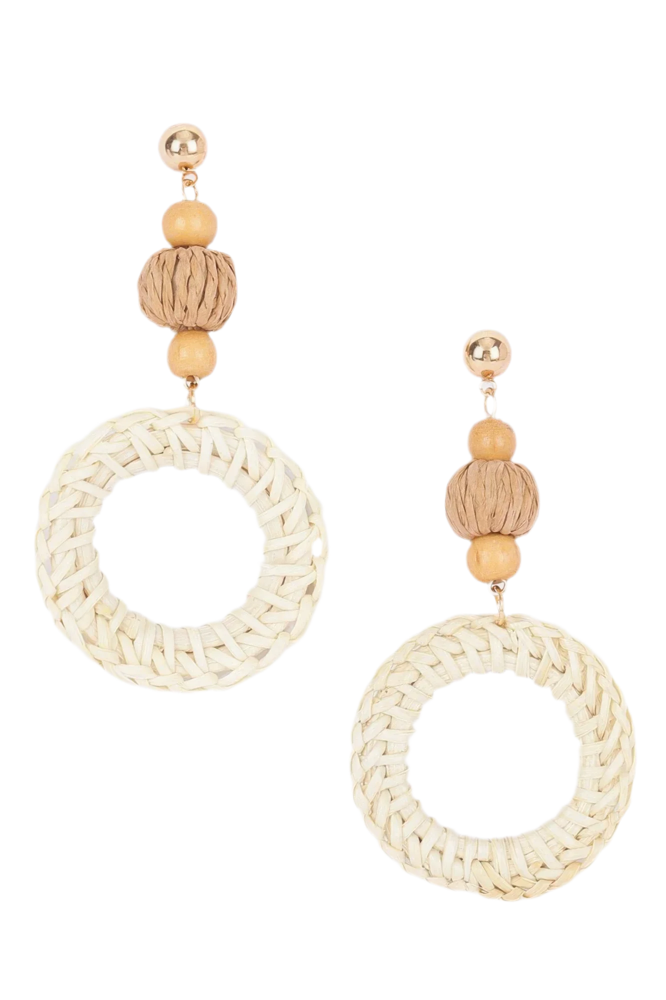 Round Bamboo Earring - Lightweight Bamboo Design - minbolu -