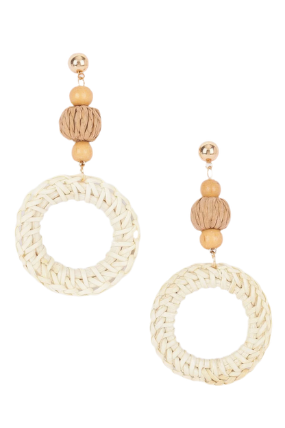 Round Bamboo Earring - Lightweight Bamboo Design - minbolu -