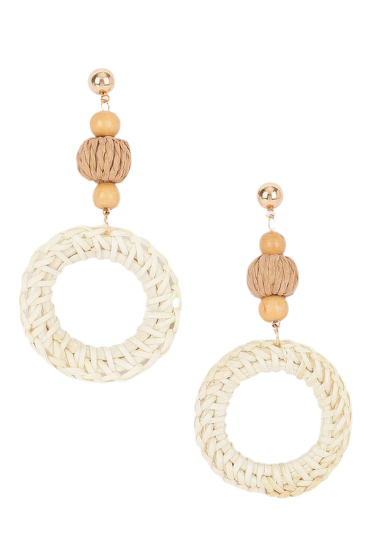 Round Bamboo Earring - Lightweight Bamboo Design - minbolu -