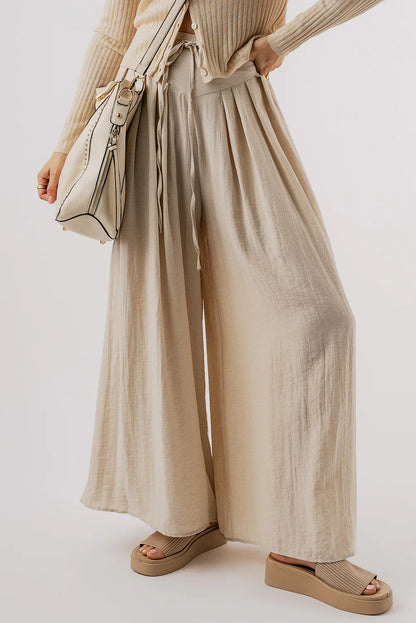 Tied Wide Leg Pants - Stylish & Comfortable - minbolu -