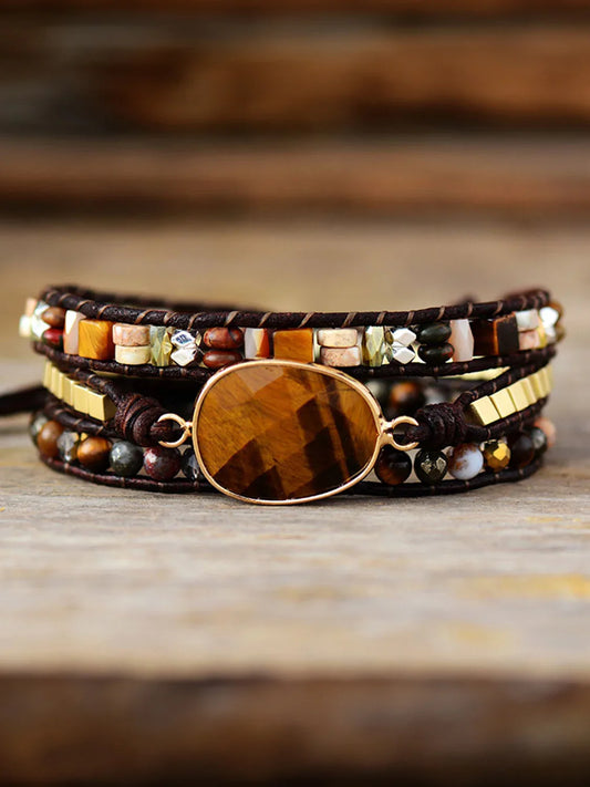 Geometrical Shape Triple-Layer Bracelet - minbolu -