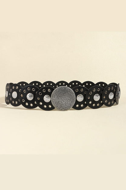 Round Shape PU Leather Belt - minbolu -