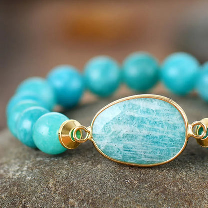 Unique Natural Stone Beaded Bracelet - minbolu -