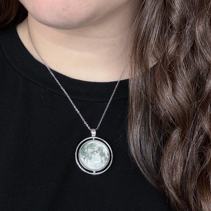 Full Moon Double Sided Fidget Pendant Necklace - minbolu -